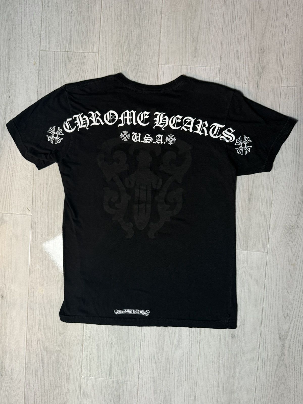 CHROME HEARTS::Tシャツ:S[RESALE] Authentic Chrome Hearts RARE Triple Cross T Shirt Size