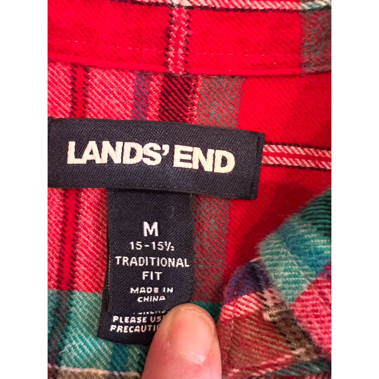 Lands' End Lands' End Men's Flannel Plaid Shirt Size M 15-15.5 Long Sleeve Button-Up Casual Outdoor Fall Winter Size US M / EU 48-50 / 2 - 5 Thumbnail