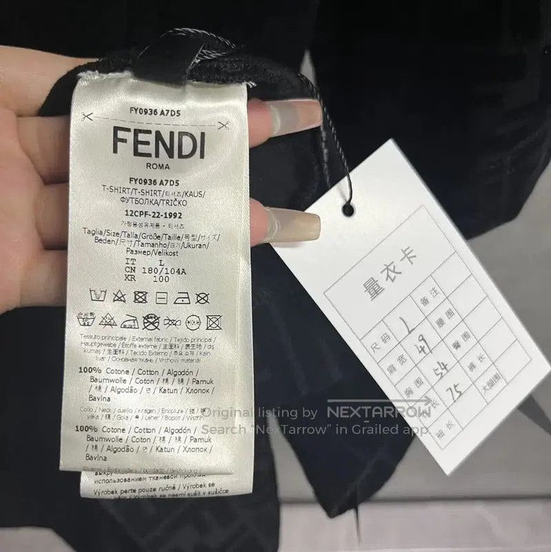 Fendi Fendi Black Cotton Men's T-Shirt Size L . Size US L / EU 52-54 / 3 - 3 Thumbnail