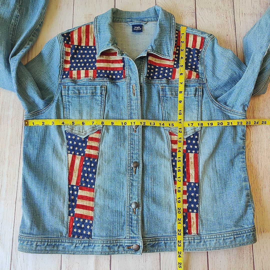 Vintage Vintage High Sierra stars & stripes flag denim jacket sz XL Size XL / US 12-14 / IT 48-50 - 6 Thumbnail