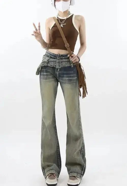 Jean Vintage Washed Blue High Waisted Jeans Size 27" / US 4 / IT 40 - 3 Thumbnail