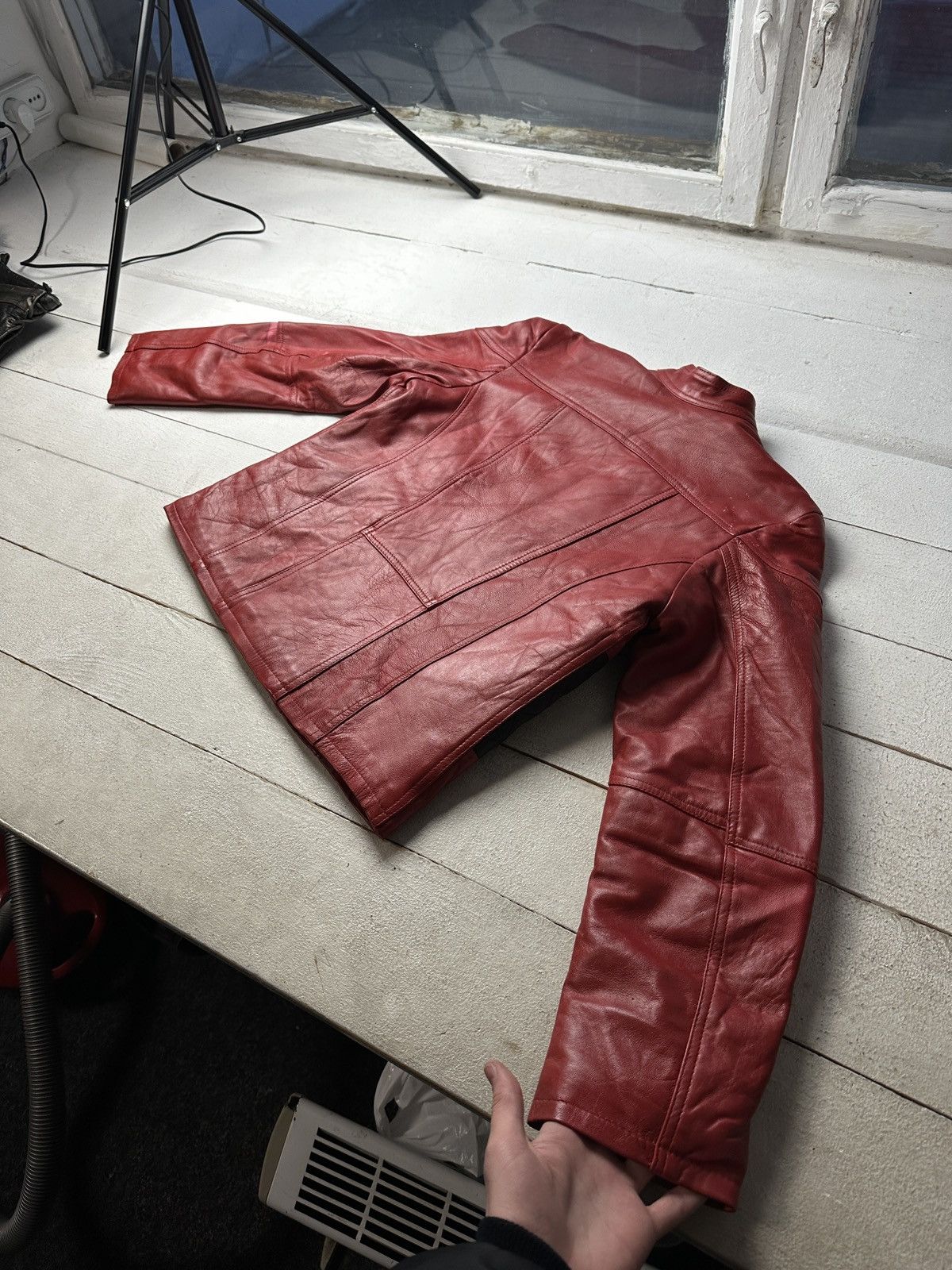 Other 🚨Y2K RICK OWENS TYPE DIRTY SLIM FIT ZIP LEATHER JACKET Size M / US 6-8 / IT 42-44 - 10 Thumbnail