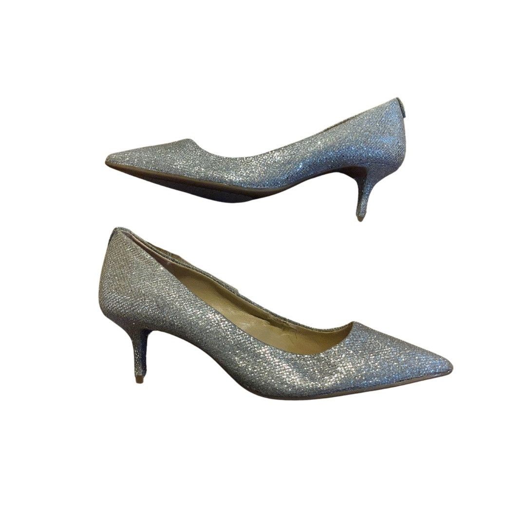 Michael Kors Michael Kors MK Kitten Pump Heel Silver Glitter Prom 7.5 Size US 7.5 / IT 37.5 - 1 Thumbnail