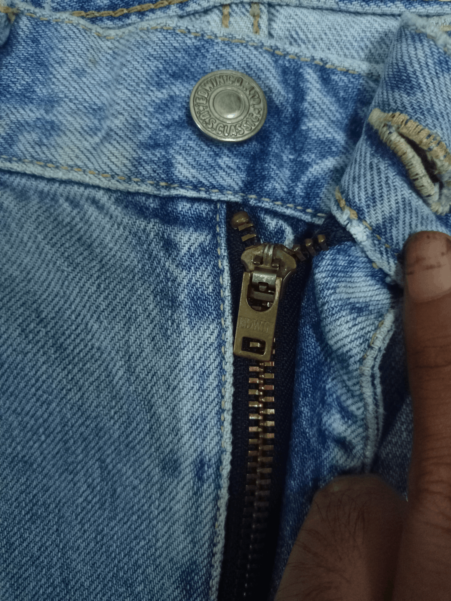 Edwin × Japanese Brand Vintage Edwin US Classic Baggy Patchwork Jeans Size US 41 - 3 Thumbnail
