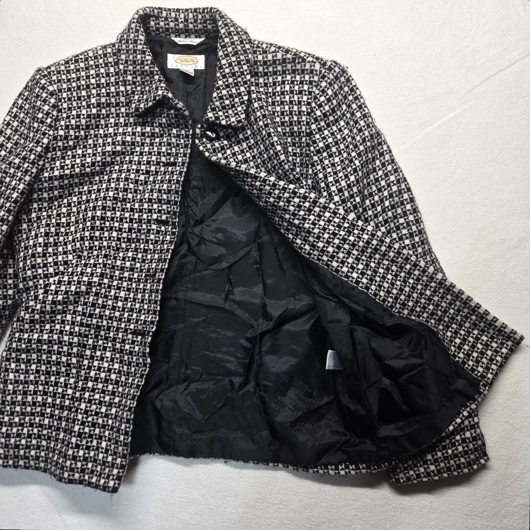 Talbots Talbots Gray Black Check Jacket Blazer Suit Top Gray 100% Wool Adult Women's 6 Size M / US 6-8 / IT 42-44 - 2 Thumbnail
