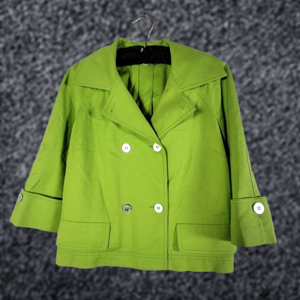 St. John St. John Blazer Shirt Women 3/4 Sleeve Green Double Breasted Coat Jacket Medium Mens Womens (adjust final gender tag if applicable) Size M / US 6-8 / IT 42-44 - 1 Thumbnail