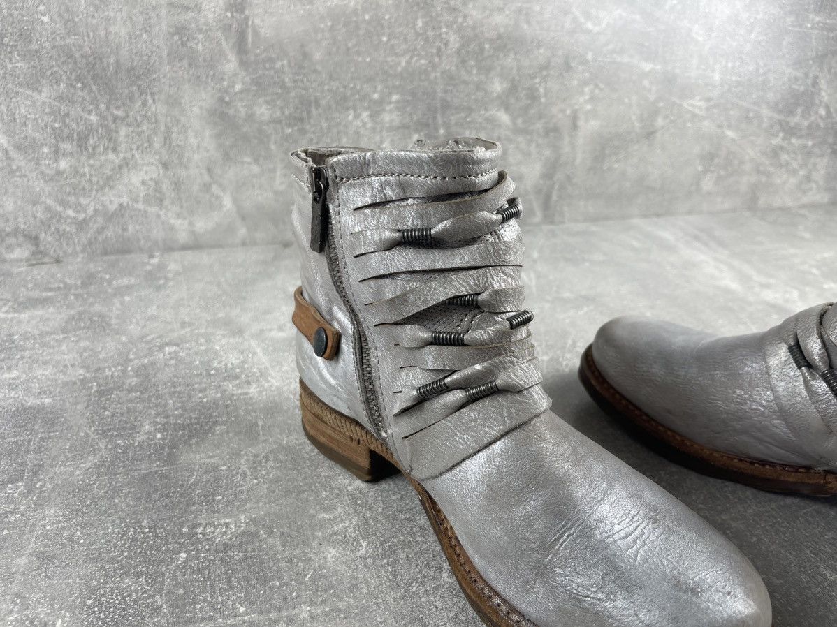 Vintage A.S.98 Archive Silver Straps Glitter Leather Boots Size US 7 / IT 37 - 7 Thumbnail