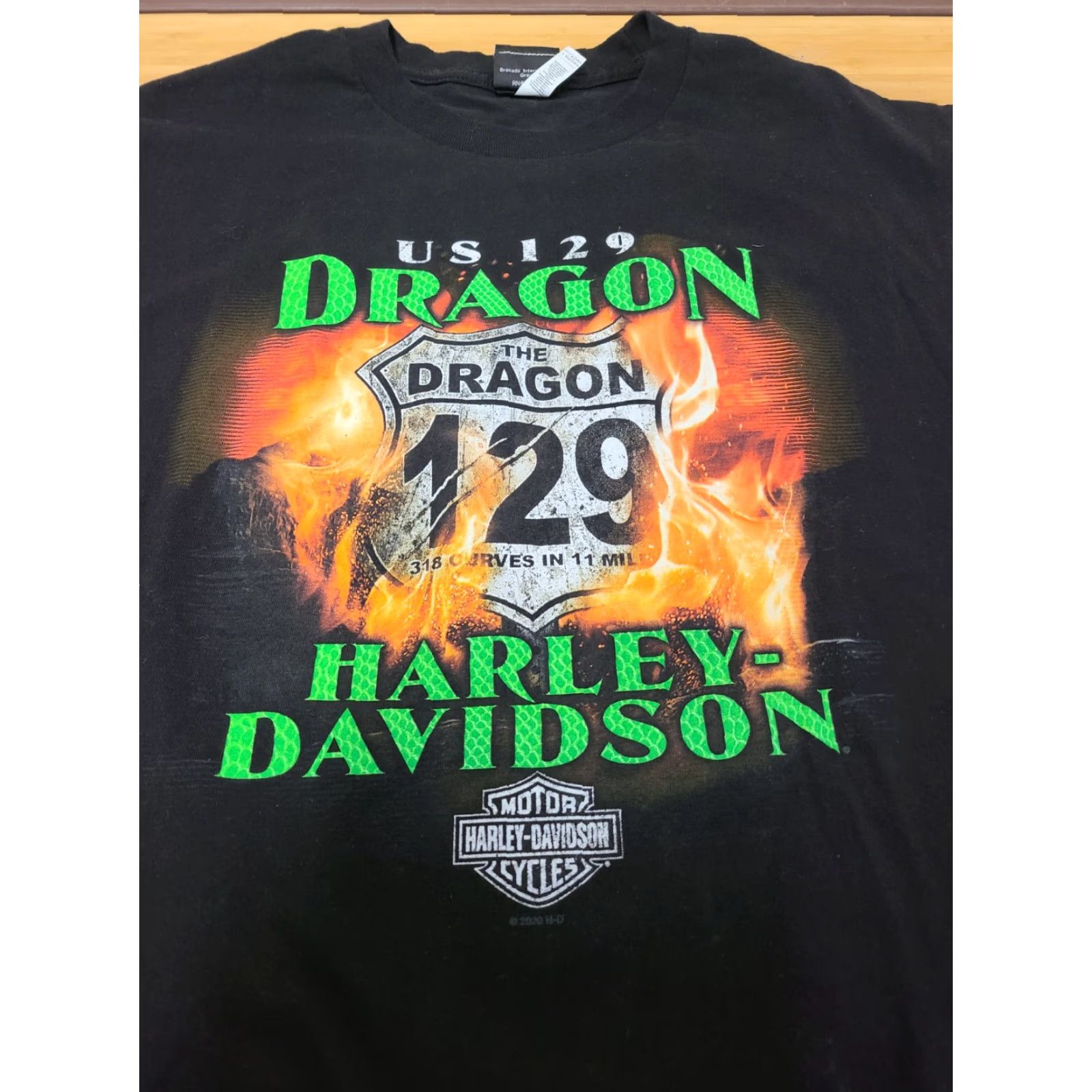 Harley Davidson Harley-Davidson T-Shirt Dragon Graphic 2020 Smoky Mountain Tennessee US 129 Mens Large Black Cotton Crew Neck Short Sleeve Regular Fit Size US L / EU 52-54 / 3 - 2 Thumbnail