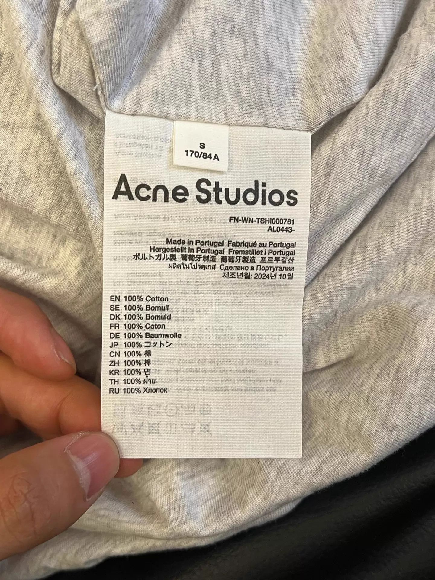 Acne Studios Acne gray oversized crew 5-sleeve T-shirt women's S Size S / US 4 / IT 40 - 4 Thumbnail