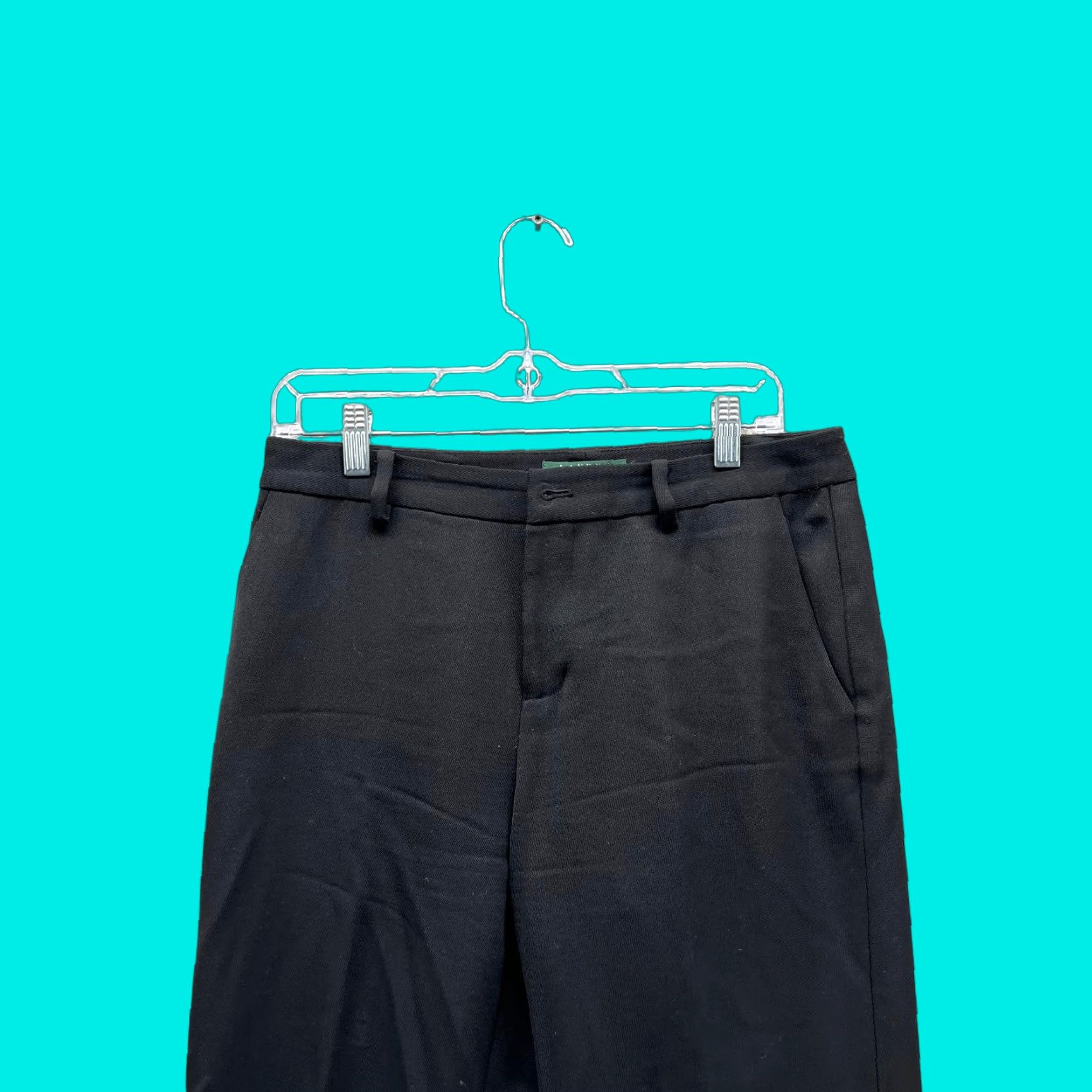 Ralph Lauren Lauren Ralph Lauren Pants Women 6 Black Chino Pleated Wool 29in Inseam Front Pleated Straight Leg Buttons Zip Casual Formal Travel Size 28" / US 6 / IT 42 - 1 Thumbnail