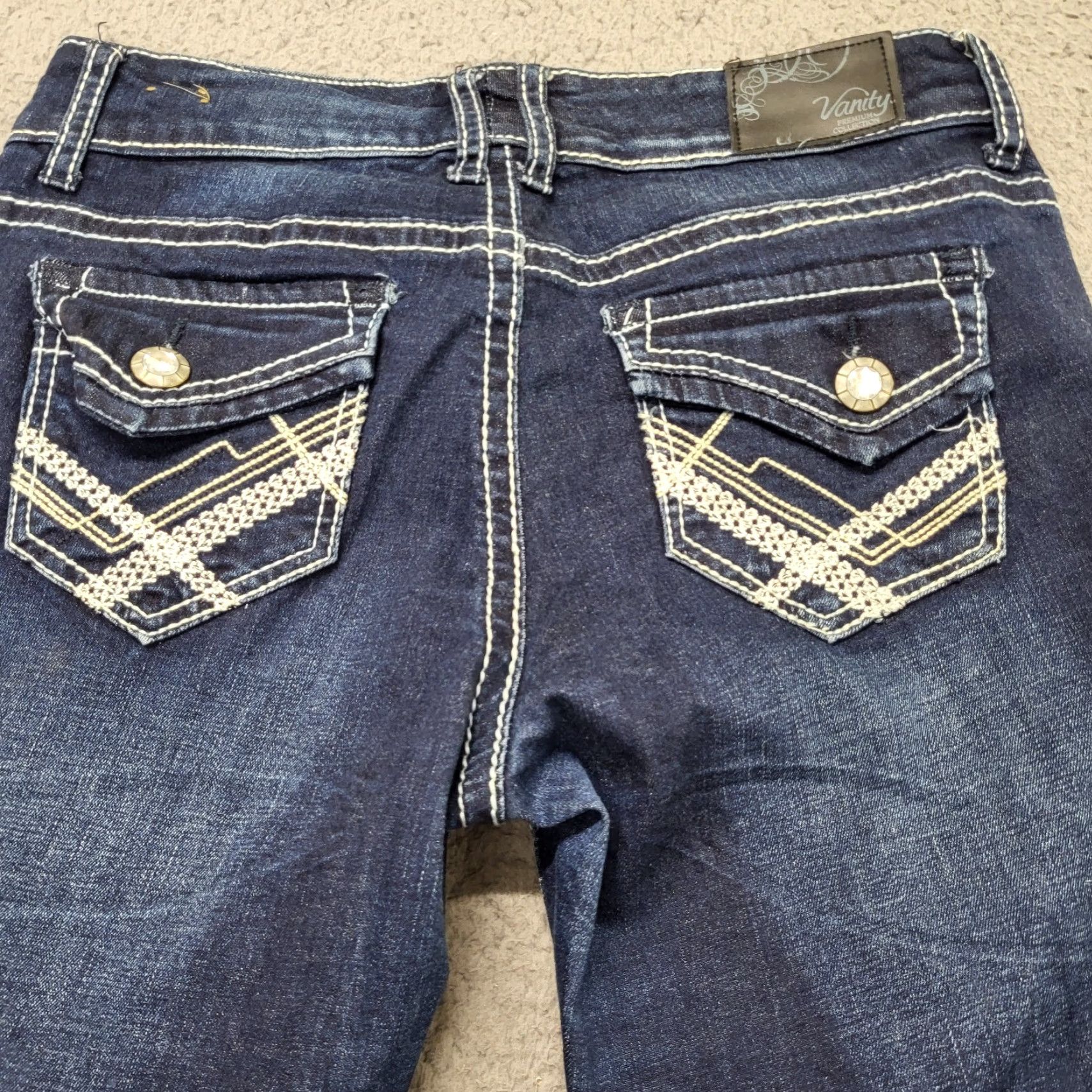 Vintage Vanity Premium Collection Capri Jeans Womens Size 28 Blue Denim Embellish Sasha Summer Size 28" / US 6 / IT 42 - 5 Thumbnail
