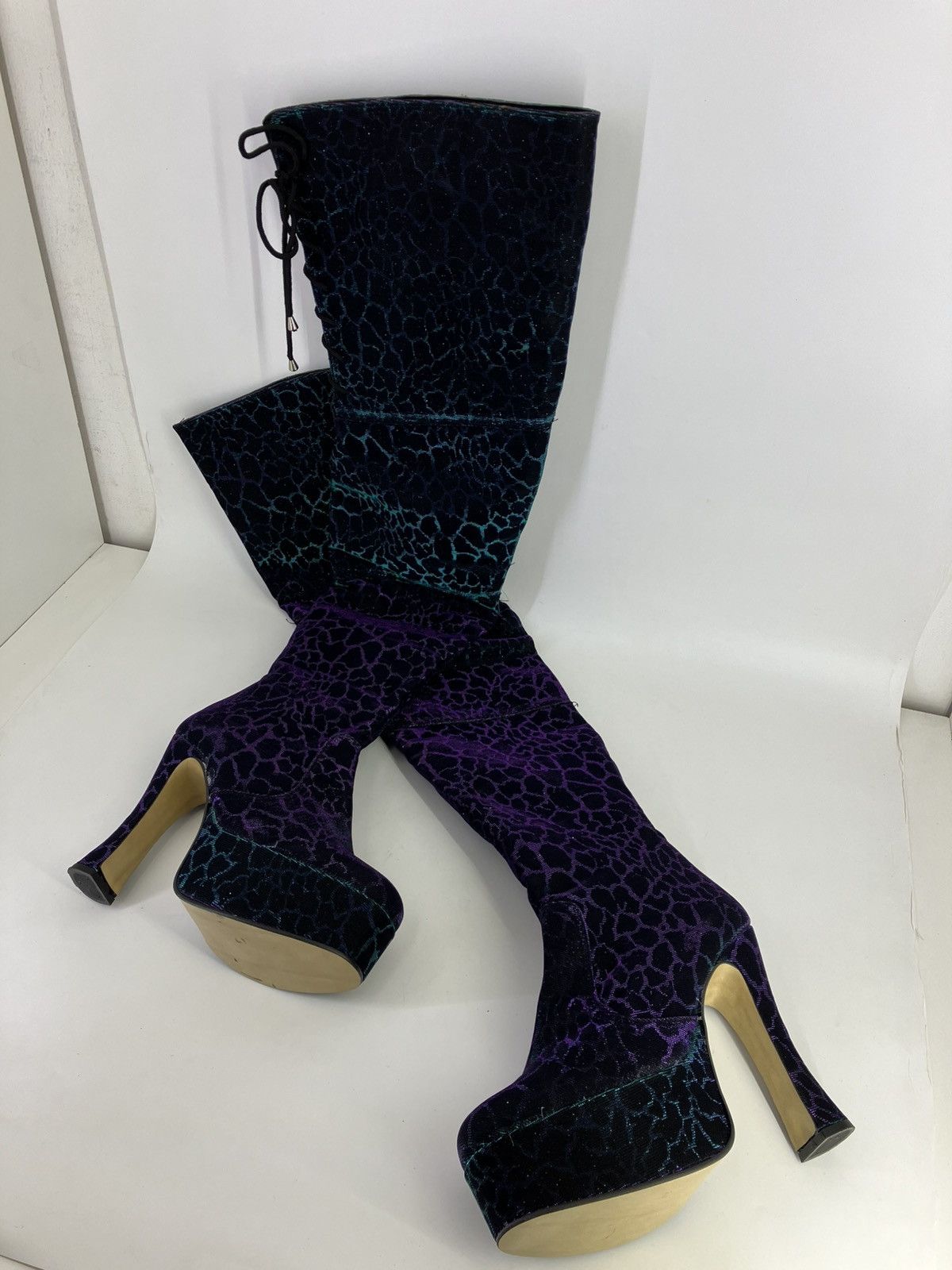 Vintage Over-the-knee thigh-high boots Nathaly Martinez 90s 00s Size US 8 / IT 38 - 5 Thumbnail