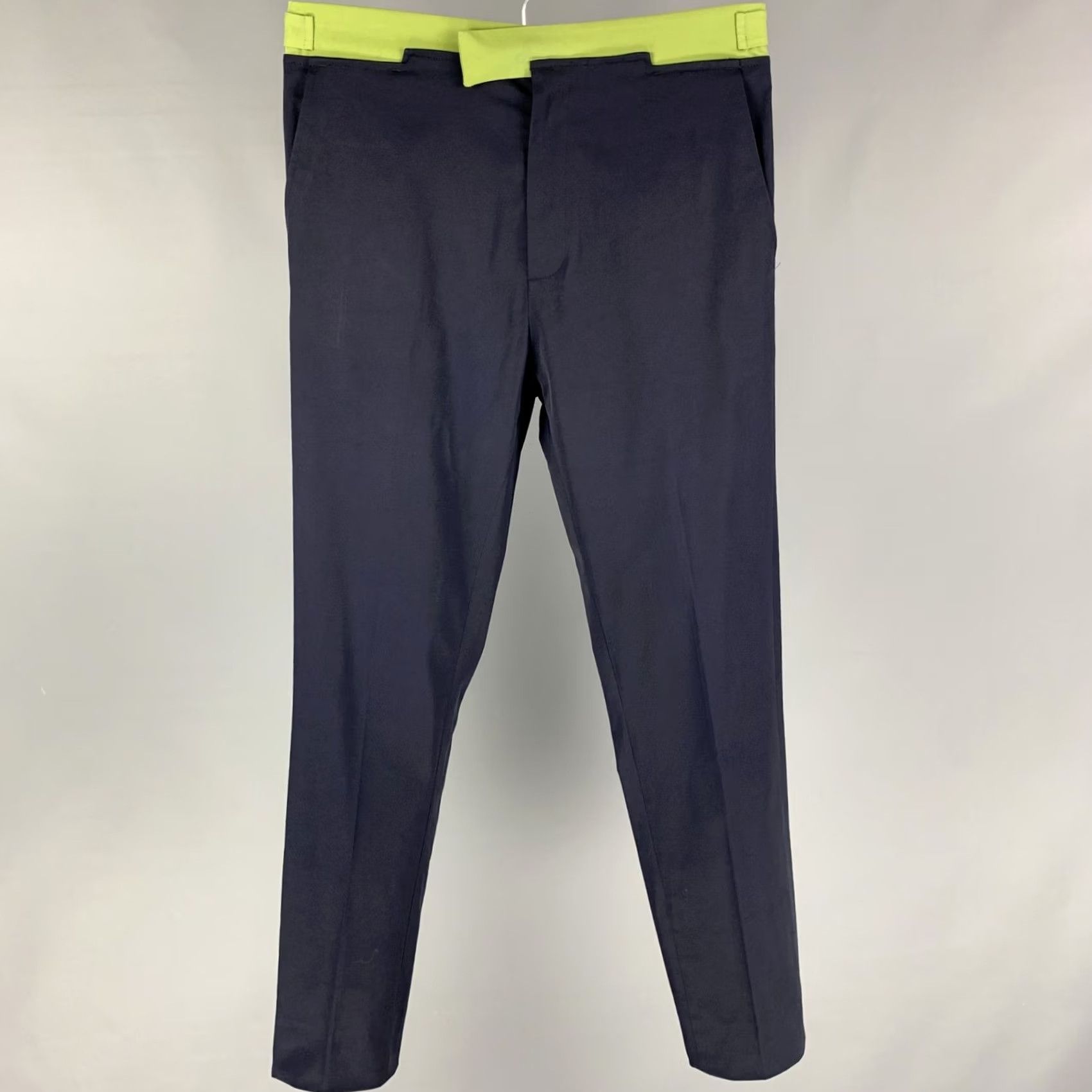 Bottega Veneta BOTTEGA VENETA Pants Mens 32 Color Block Wool Cupro Casual Inseam 31 Blue Green Italy Size US 32 / EU 48 - 2 Thumbnail