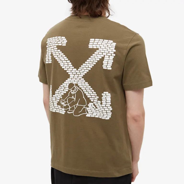 Off-White o1w1db10824 Bricks Slim S/S Tee in Army Green Size US S / EU 44-46 / 1 - 4 Thumbnail
