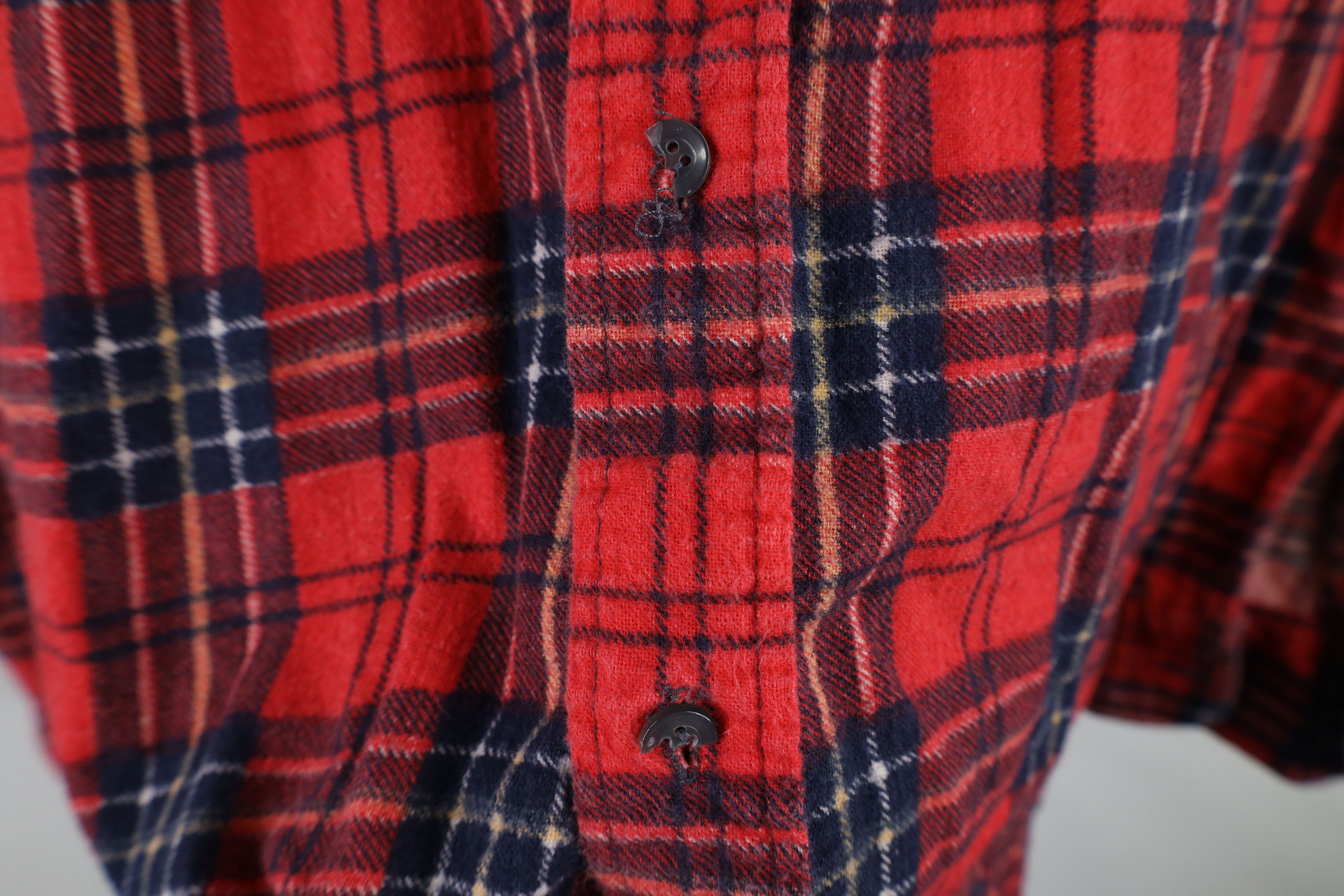 Vintage Vintage 90s Streetwear Flannel Collared Button Shirt Plaid Size US XL / EU 56 / 4 - 4 Thumbnail