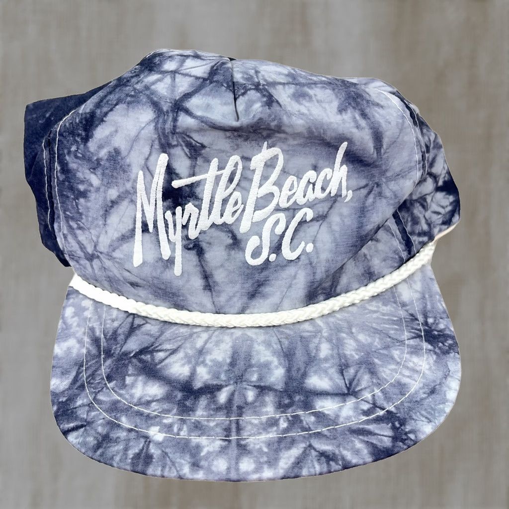 Roper VINTAGE Myrtle Beach Hat Cap Snapback Gray Nylon Rope 90s Trucker Adult Size ONE SIZE - 1 Thumbnail