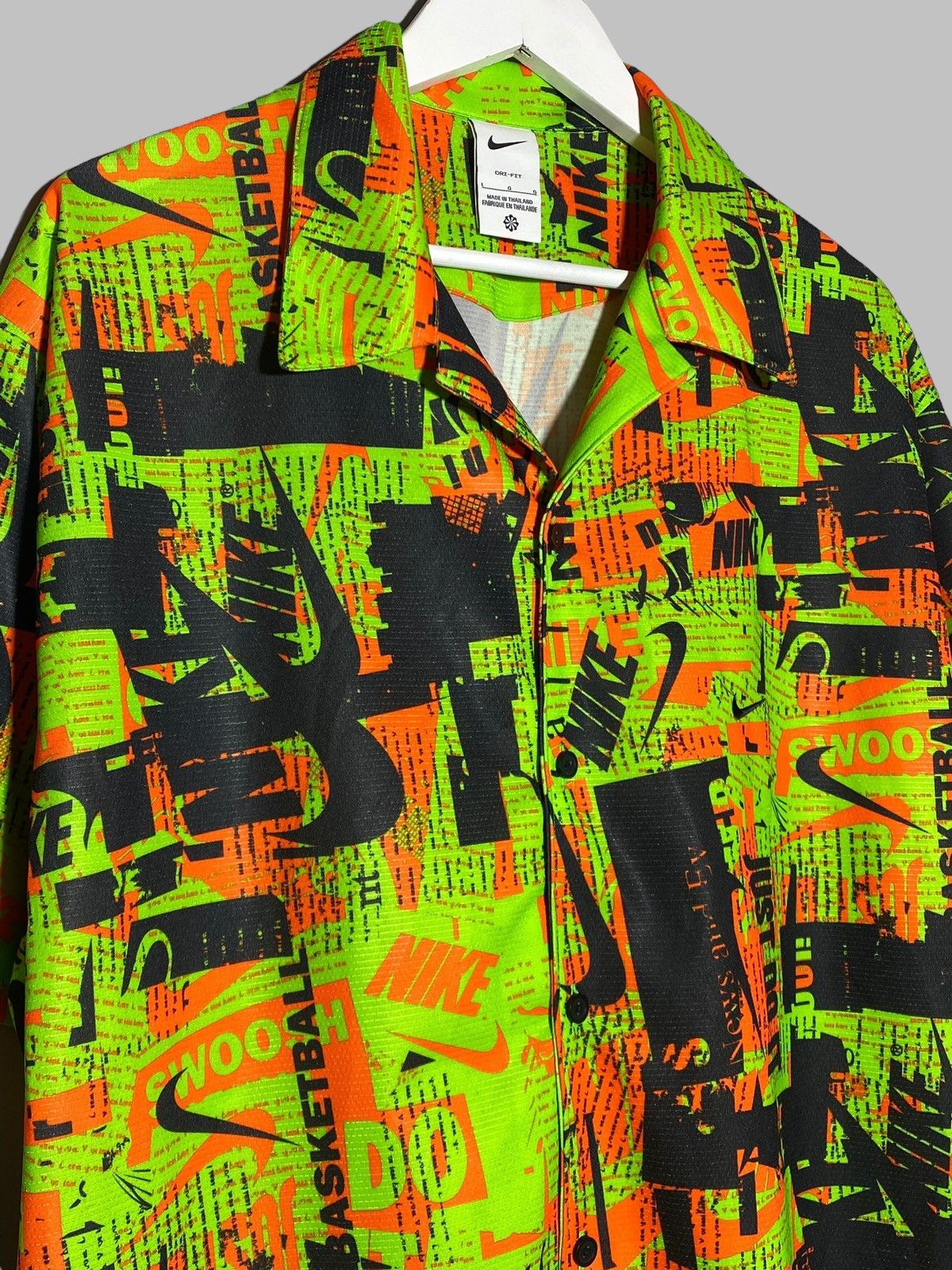 Nike Nike Just Do It All Over Print Green Orange Shirt Size US L / EU 52-54 / 3 - 3 Thumbnail
