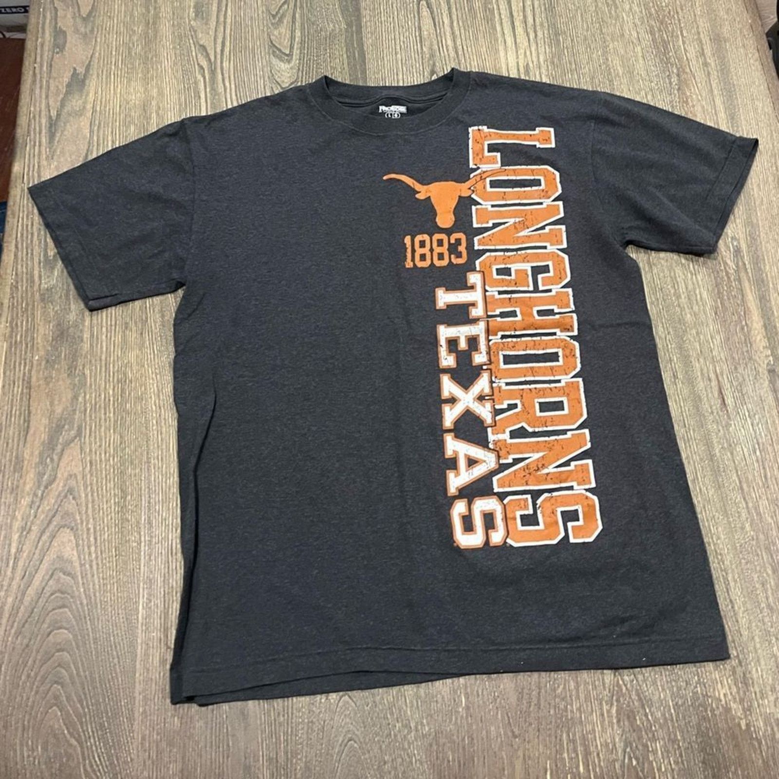 Pro Edge Pro Edge Mens T-Shirt Texas Longhorns 1883 Print Gray Large Size US L / EU 52-54 / 3 - 1 Thumbnail