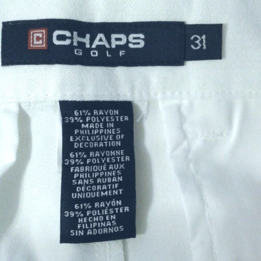 Chaps Chaps Size 31 Golf shorts Men's pleated front Basic white Lo Size US 31 - 5 Thumbnail