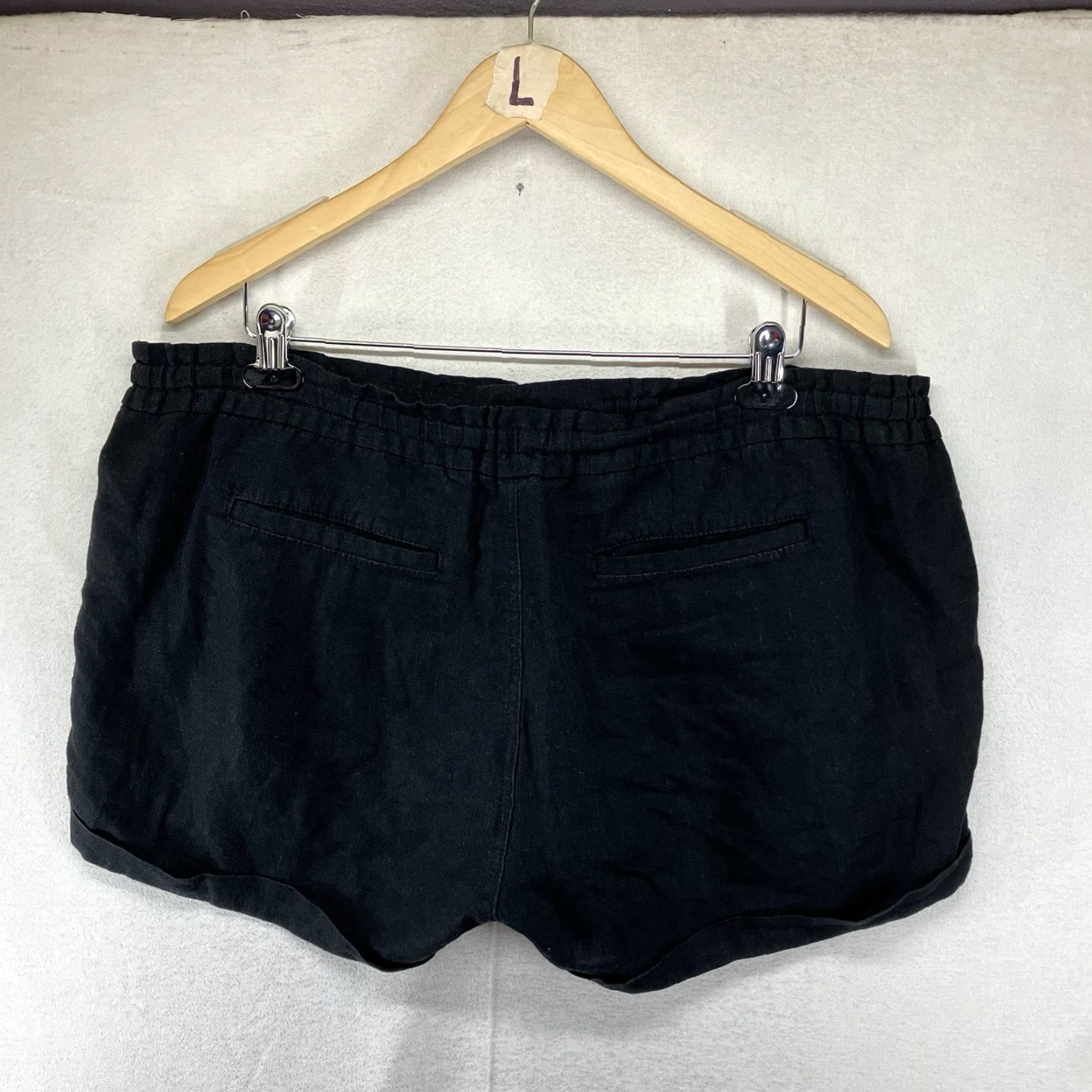 Old Navy Old Navy Women's High Rise Linen Blend Chino Skirt Size 12 Black Semi-Sheer Casual Travel Size US 12 / IT 42 - 2 Thumbnail
