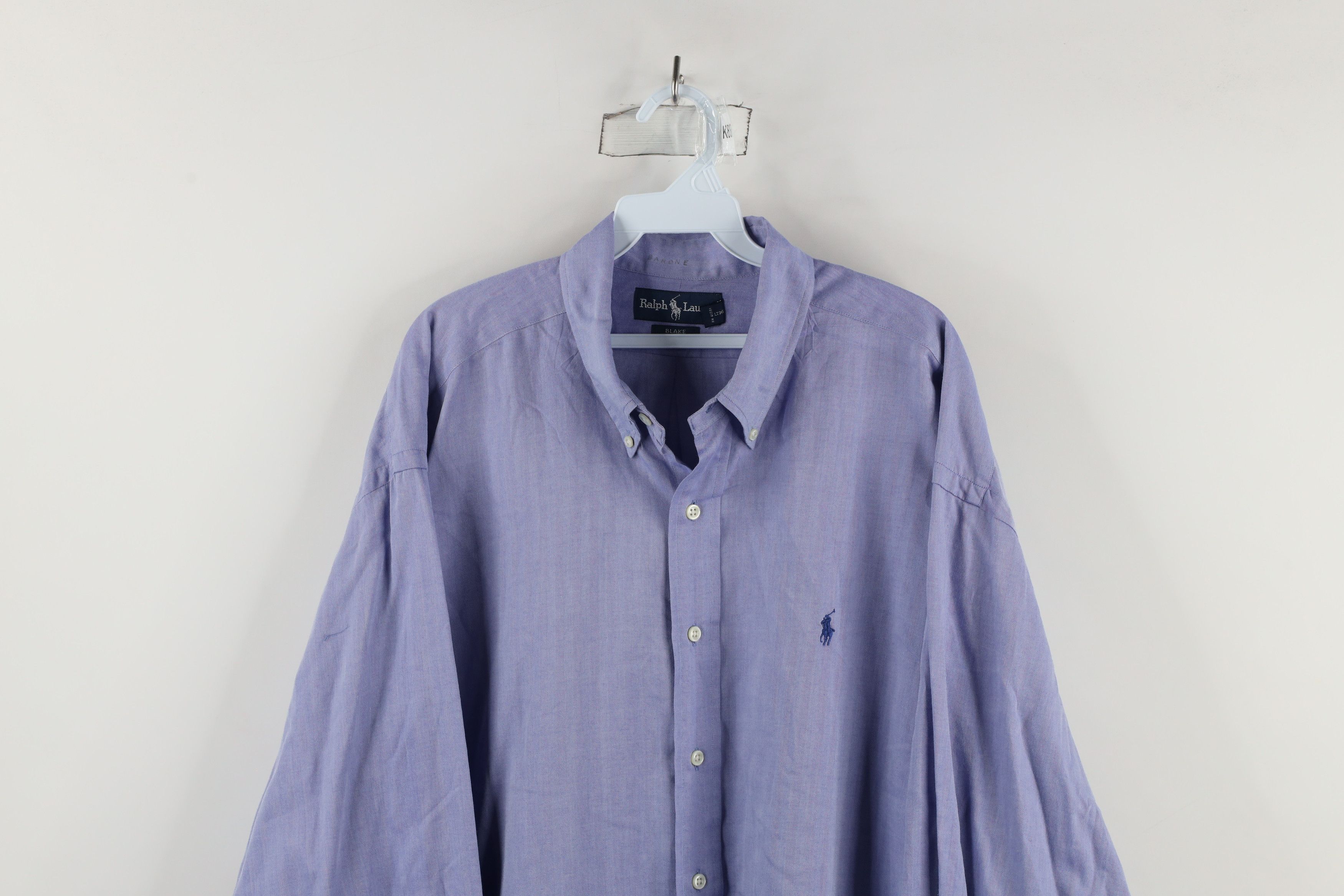 Ralph Lauren × Vintage Vintage 90s Ralph Lauren Collared Button Down Shirt Blue Size 44 - 2 Thumbnail