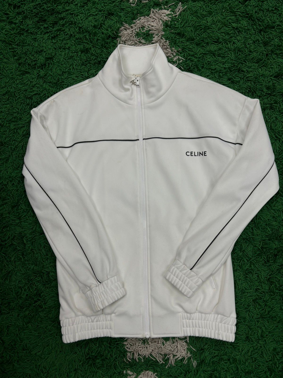 Pre-owned Celine Track Jacket White Large