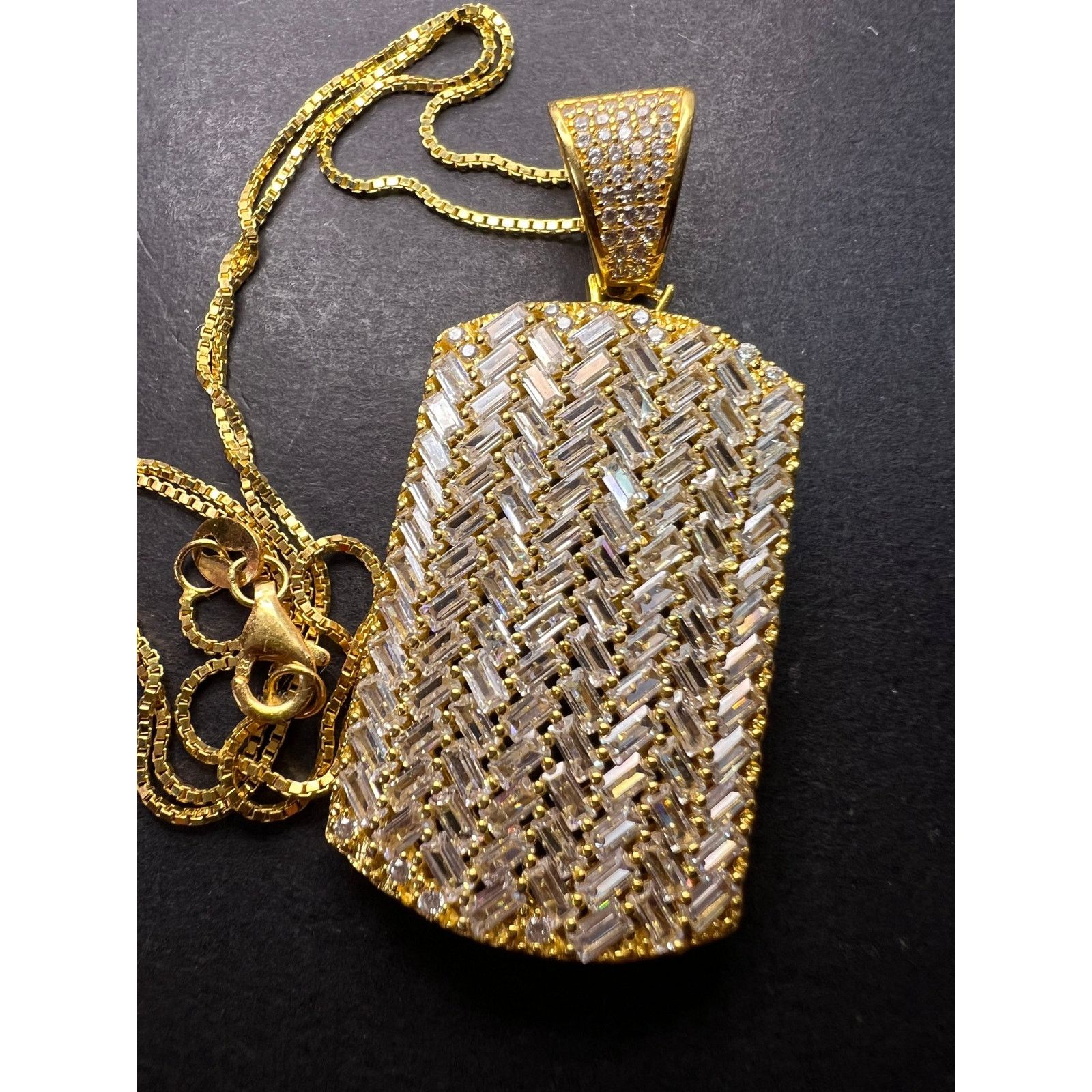 Other NEW Cubic Zirconia Gold Over Silver Pendant and Chain Size ONE SIZE - 5 Thumbnail