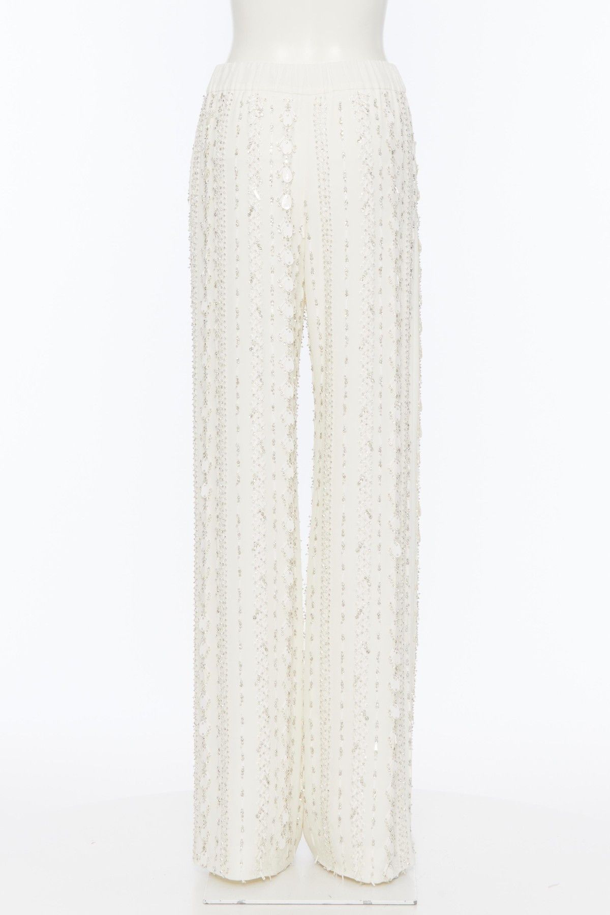 Valentino o1s1wg110525 Crepe Couture Trousers in White Size 28" / US 6 / IT 42 - 2 Thumbnail