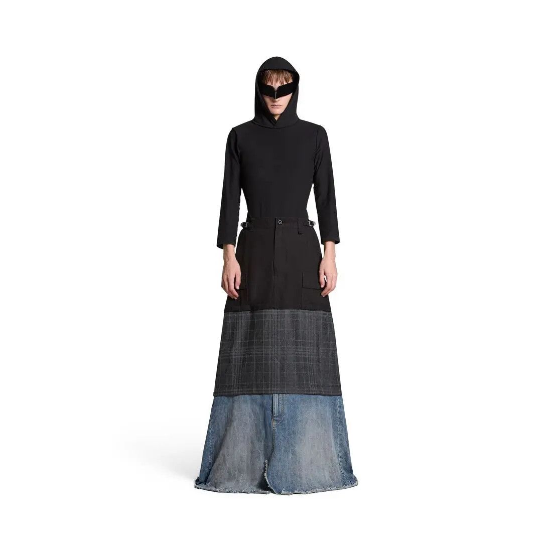Balenciaga o1w1db10825 Maxi Layered Cargo Skirt in Multicolor Size 26" / US 2 / IT 38 - 2 Thumbnail