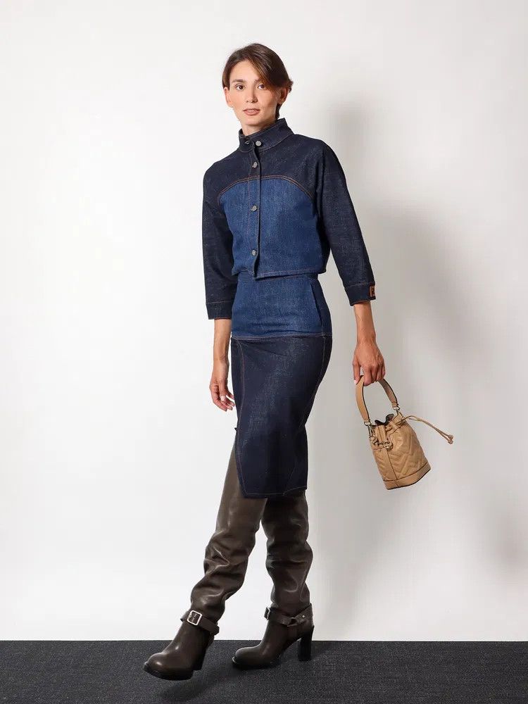 Fendi o1s1wg110825 Jeans Skirt in Blue Size 28" / US 6 / IT 42 - 3 Thumbnail