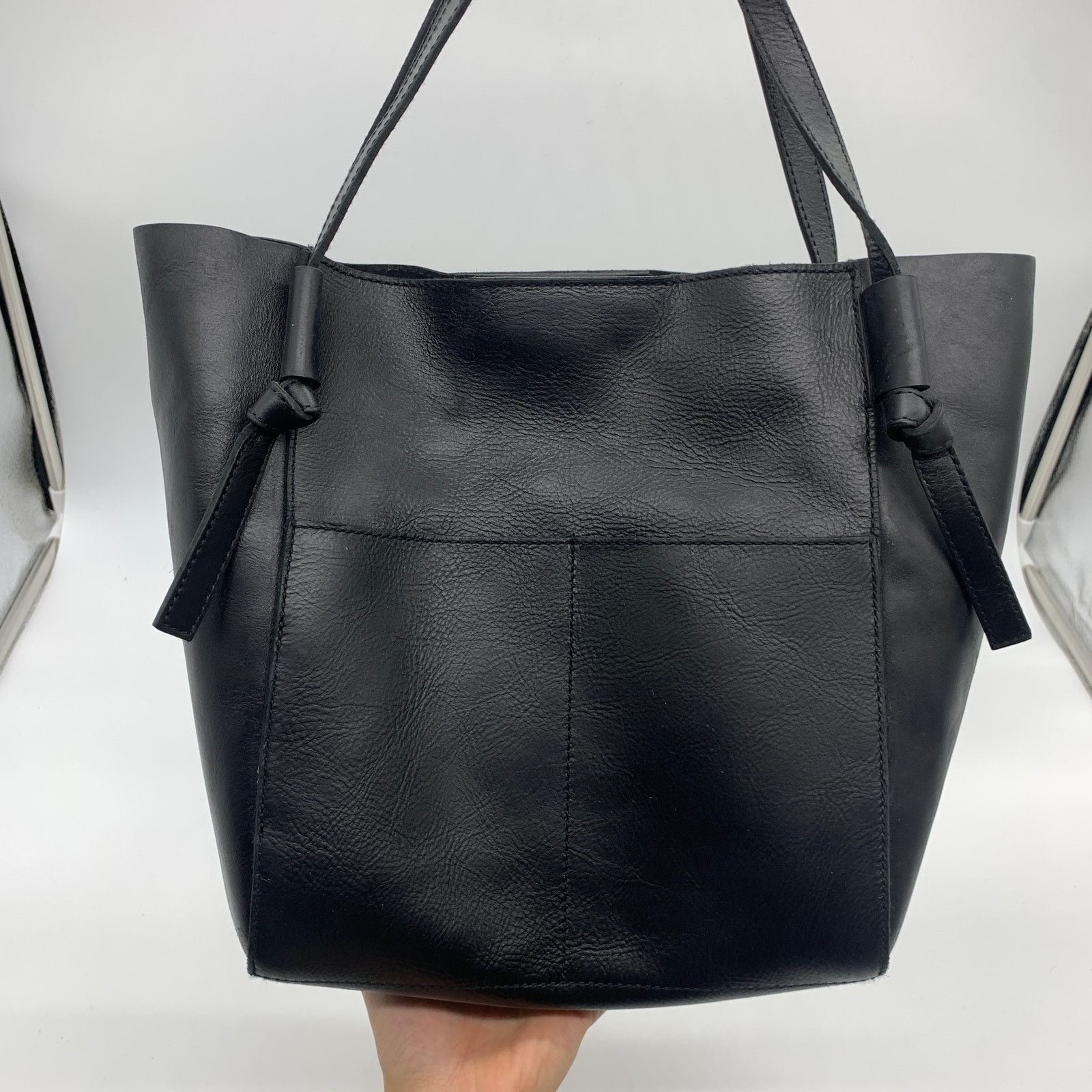 Madewell Madewell Womens Leather Tote Black Purse 14" Handbags Size ONE SIZE - 3 Thumbnail