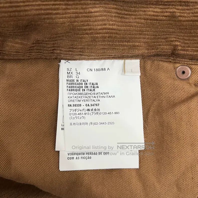 Prada Prada SizeL Triangle-label corduroy trousers Size US 35 - 5 Thumbnail