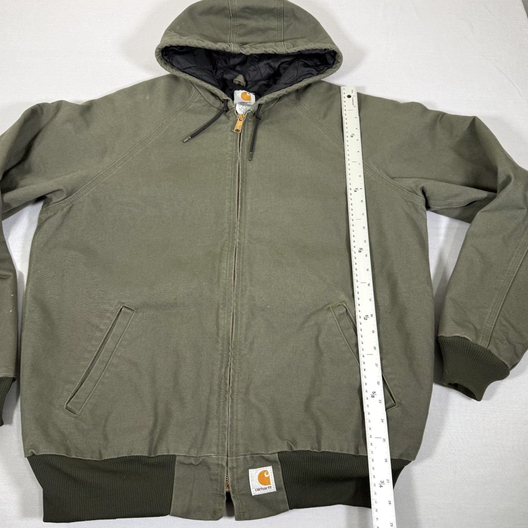 Carhartt VINTAGE Carhartt Jacket Men Large Tall Green Canvas Active Zip Up Quilted Lined J268 MOS Size US L / EU 52-54 / 3 - 7 Thumbnail