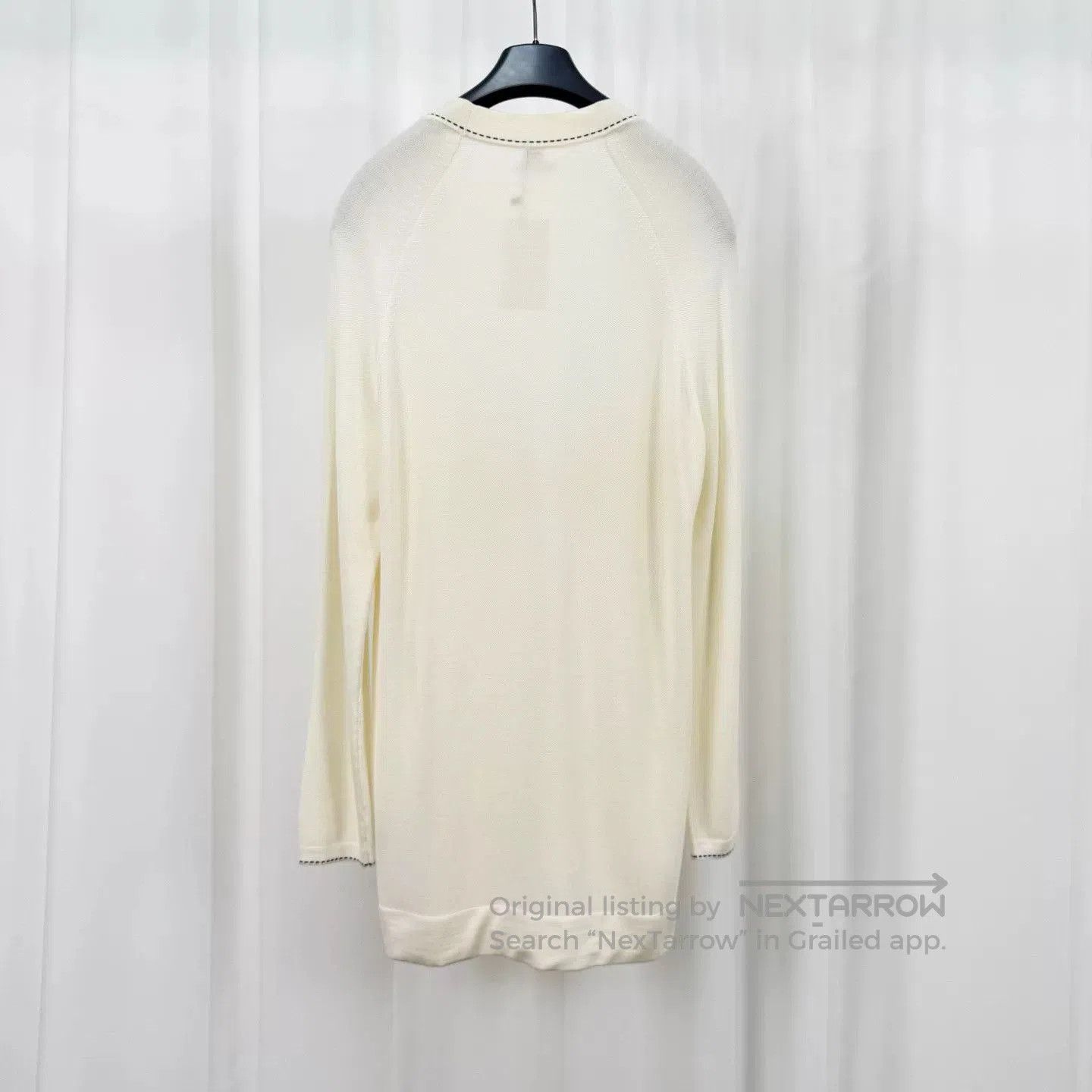 Hermes Hermes Cream Wool Knit Cardigan w/ Pendant. Size XS / US 0-2 / IT 36-38 - 2 Thumbnail