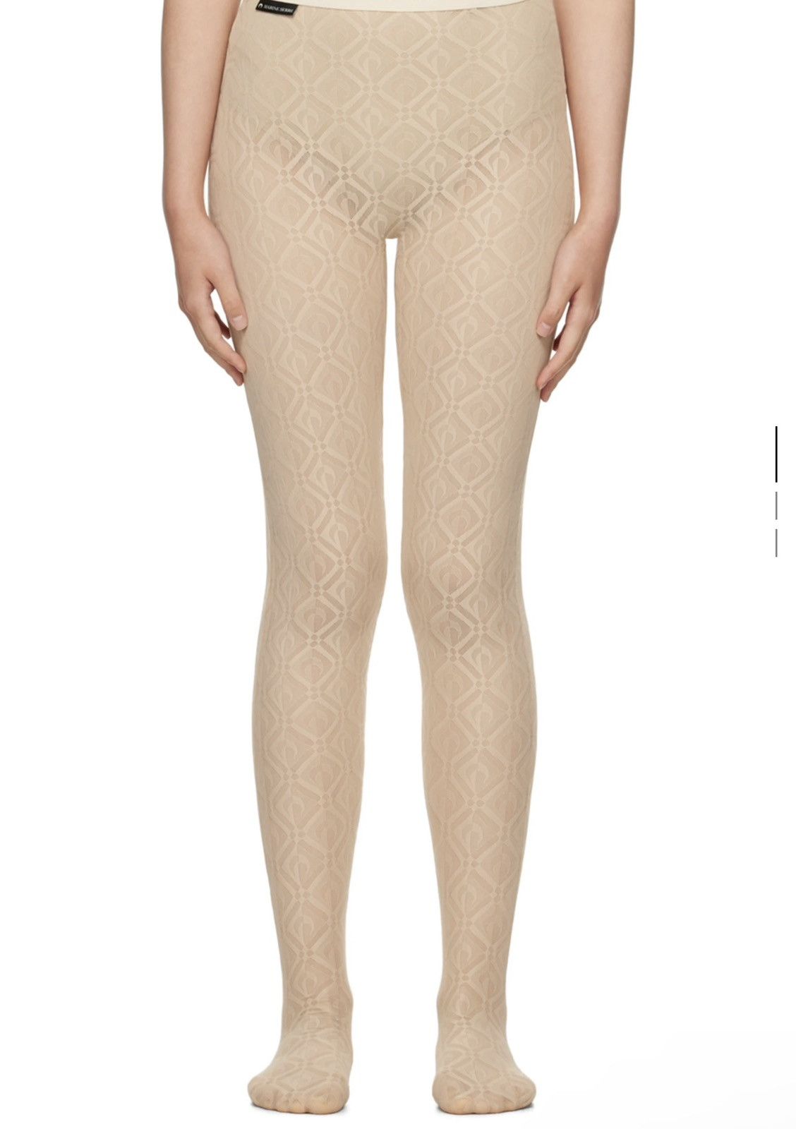 image of Marine Serre Beige Moon Diamond Tights, Women's (Size 26)