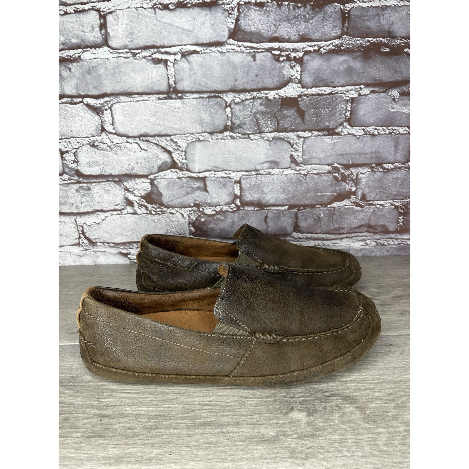 Olukai Olukai Akepa Moc Brown Leather Boat Slip On Moccasin Loafer Size US 9 / EU 42 - 17 Thumbnail