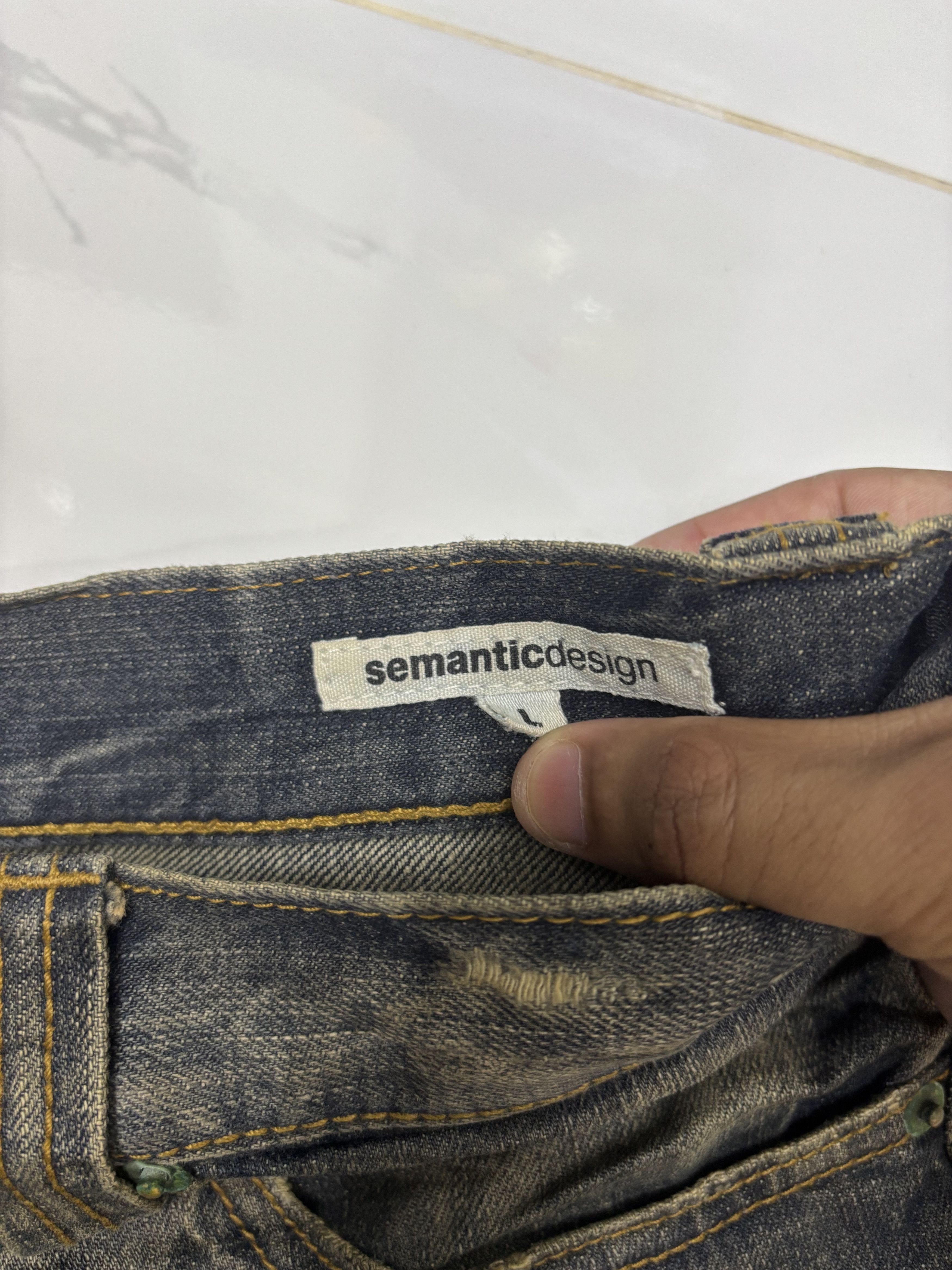 14th Addiction × KMRii × semanticdesign SEMANTIC DESIGN RUSTY MUD WASH FLARE JEAN DISTRESSED DENIM Size US 33 - 10 Thumbnail