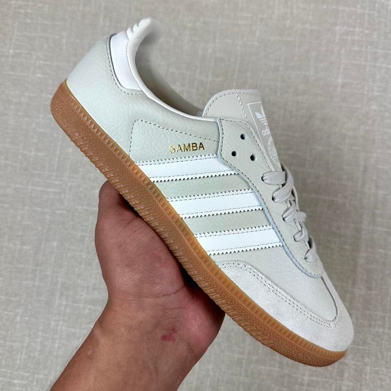 image of Adidas Samba OG "linen" Women 6.5 Shoes in Cream
