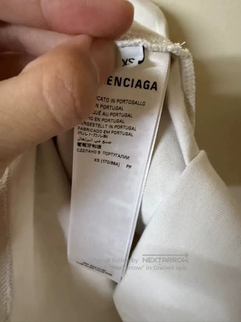 Balenciaga Balenciaga Wave Destruction Logo Short Sleeve T-Shirt Beig Size US XS / EU 42 / 0 - 4 Thumbnail