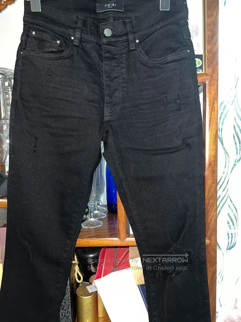 Amiri Amiri Size 29 Single-knee destroyed black destroyed jeans Size US 29 - 2 Thumbnail