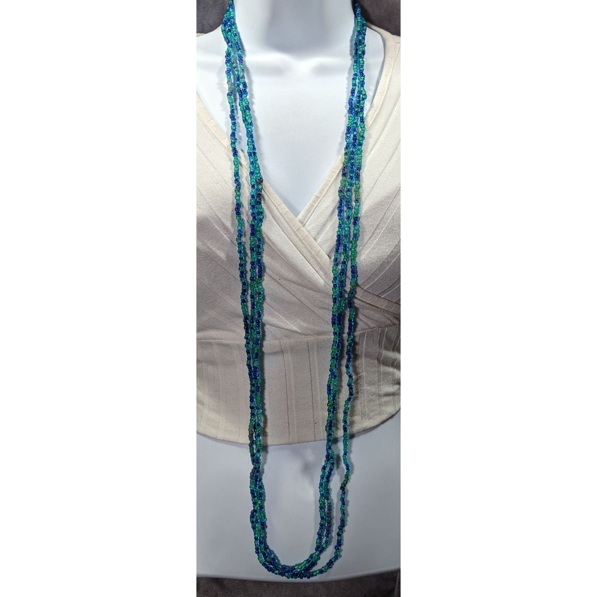 Other Elegant Mermaidcore Blue And Green Glass Multilayer Opera Ne Size ONE SIZE - 2 Thumbnail