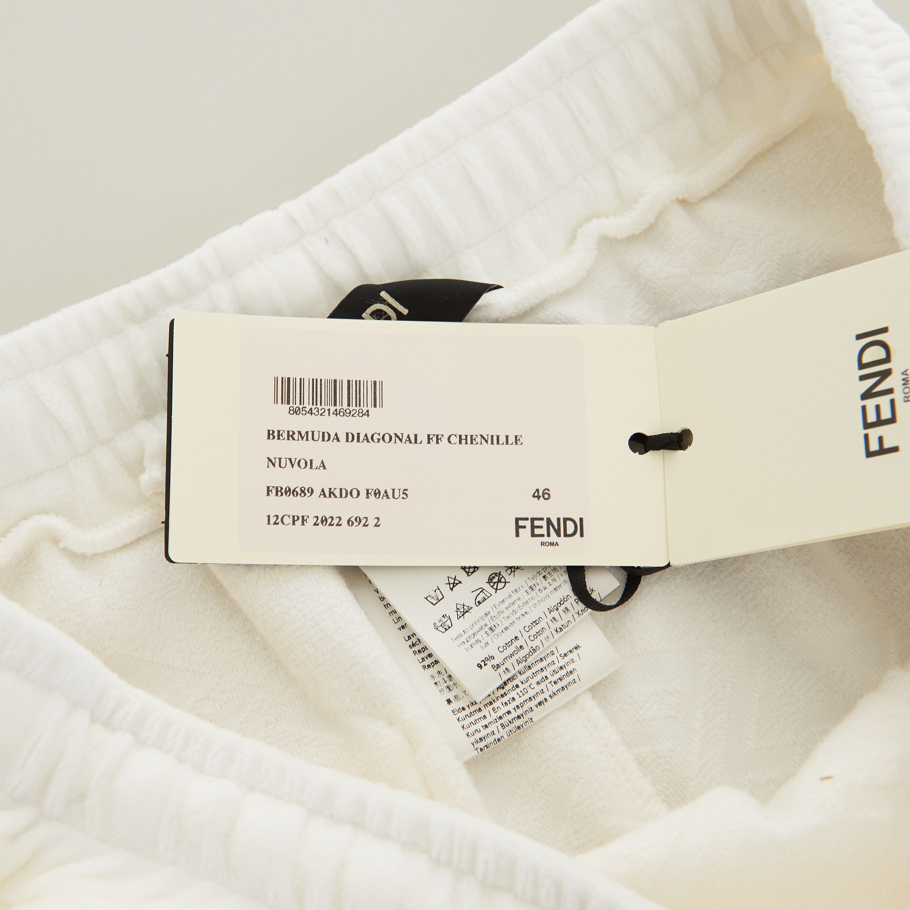 Fendi White Bermuda Pants With Diagonal 3D Effect FF Motif Size US 32 / EU 48 - 10 Thumbnail