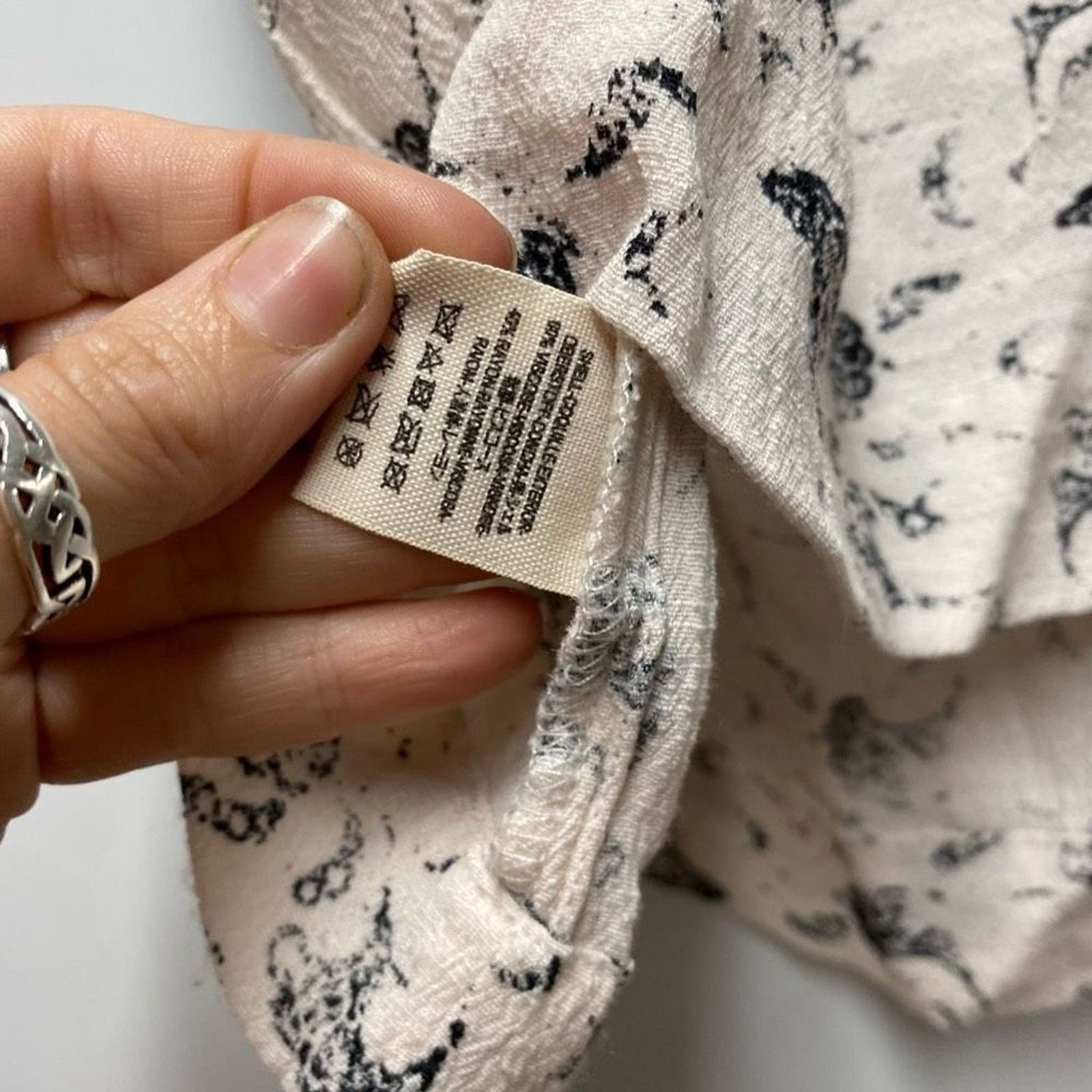 Free People Free People Crinkle Printed Look Through Top in Tea XS, $68 Size XS / US 0-2 / IT 36-38 - 8 Thumbnail