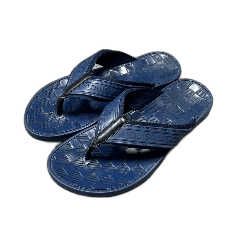 Louis Vuitton Louis Vuitton latest blue checkered herringbone flip-flops Size US 6.5 / EU 39-40 - 1 Thumbnail