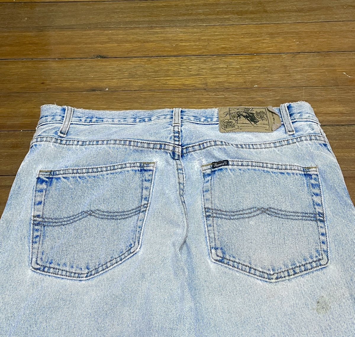 Japanese Brand × Vintage Rare Design Vintage Nostalgia Dungarees Cowboy Jeans 1990s Size US 36 / EU 52 - 4 Thumbnail