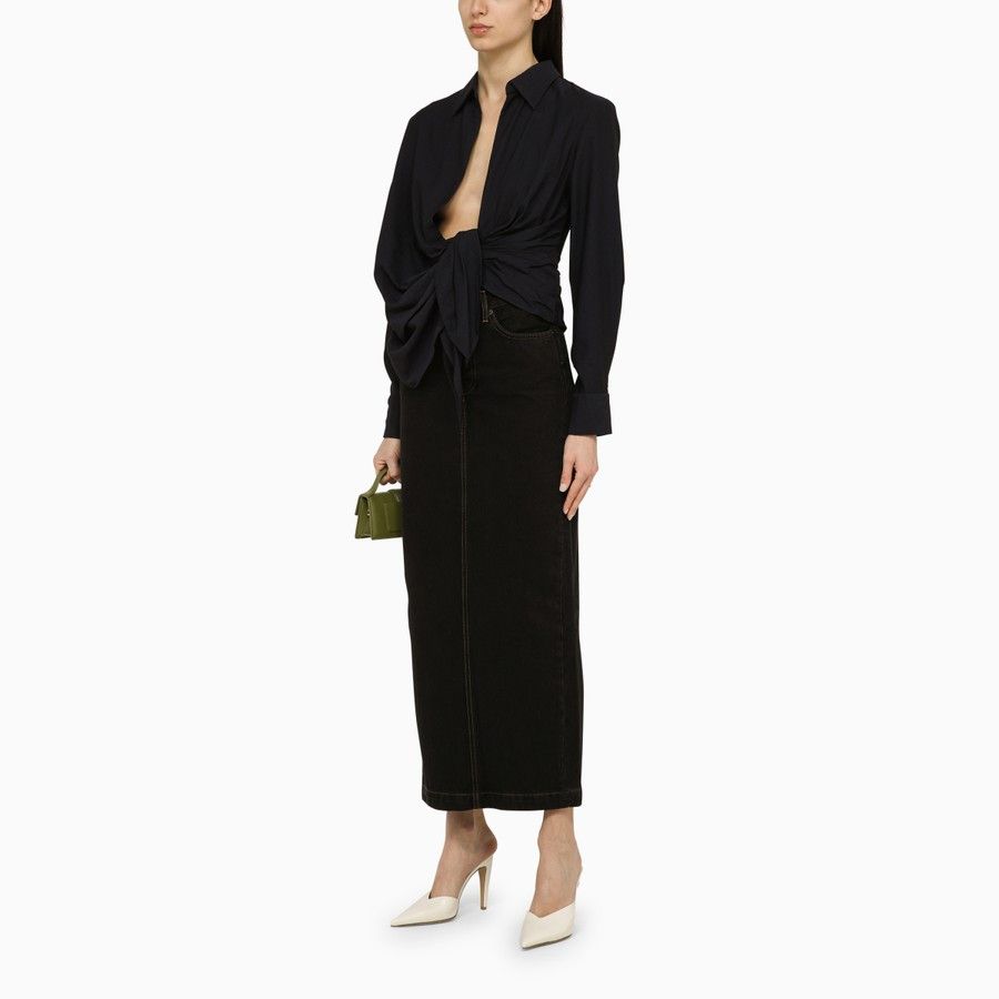 Jacquemus o1d2blof0824 Viscose Bahia Shirt in Black Size XS / US 0-2 / IT 36-38 - 2 Thumbnail