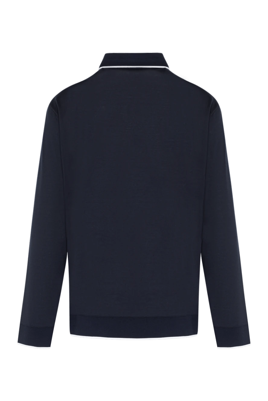 Loro Piana o1w1db10725 Wool Jersey Long-Sleeve Polo in Navy Blue Size US XXL / EU 58 / 5 - 2 Thumbnail