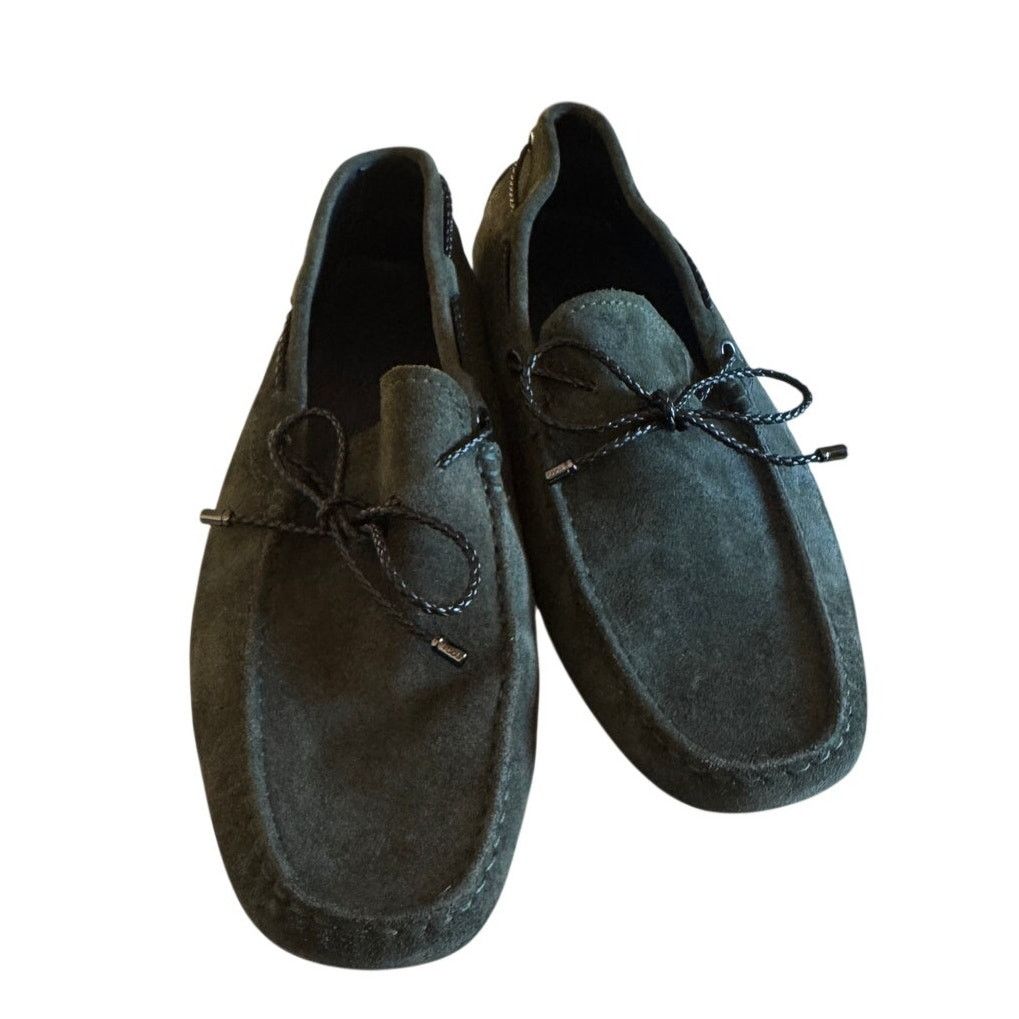 Tod's Tod's NWOT Men's Olive Green Nubuck Suede Bow Loafers Size US 9.5 / EU 42-43 - 1 Thumbnail