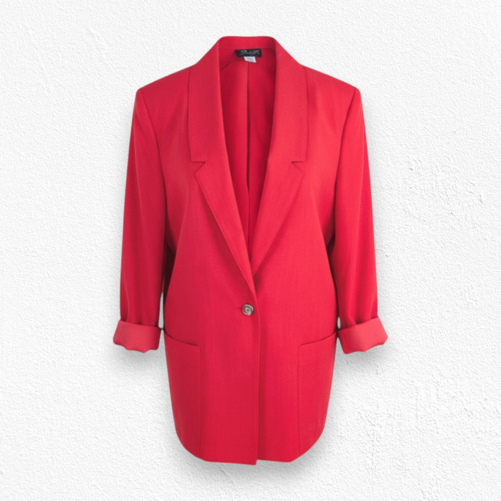 Vintage 1980s Vintage Red Power Suit Jacket Blazer Size 14 Size XL / US 12-14 / IT 48-50 - 1 Thumbnail