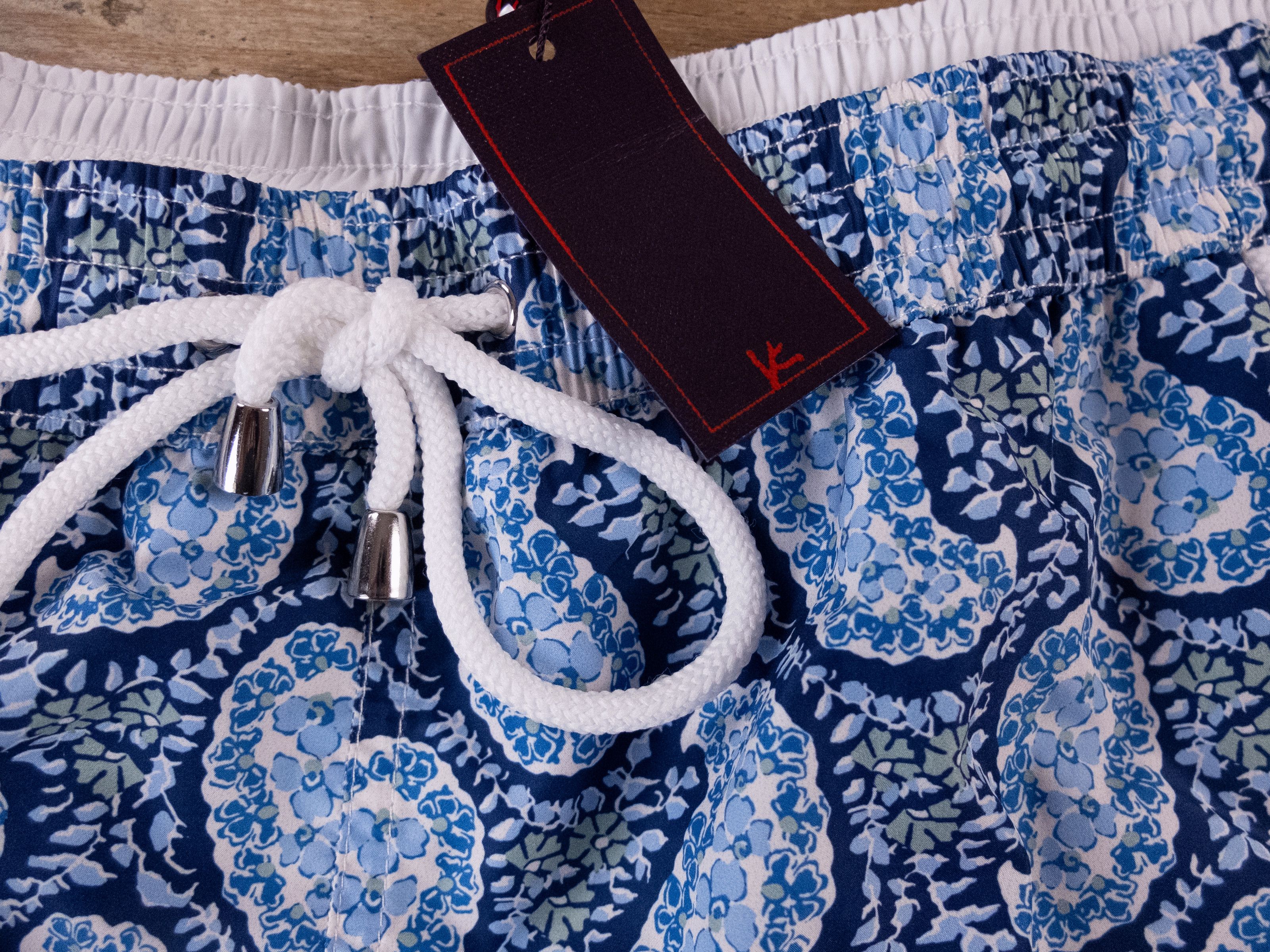 Isaia ISAIA Napoli blue white paisley swim shorts trunks XXL 2XL Size US 38 / EU 54 - 2 Thumbnail
